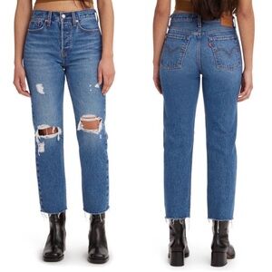 Levis Wedgie Straight Distress Jeans Size 27